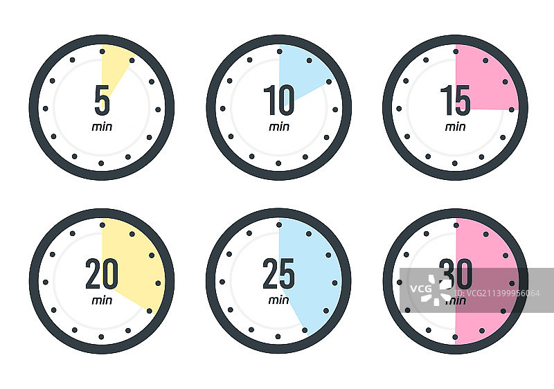 定时器时钟秒表隔离图标集合图片素材