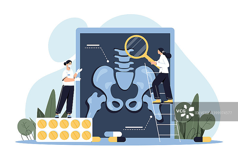 骨科医生与放大镜图片素材