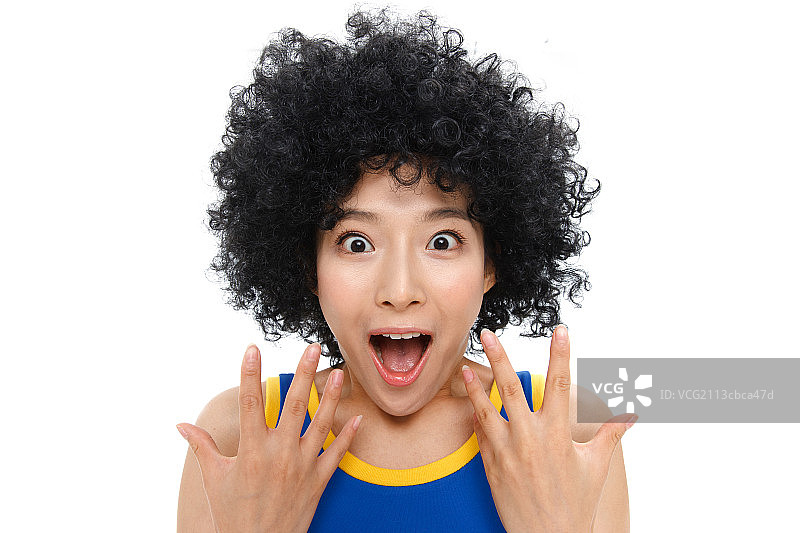 震惊的青年女人图片素材