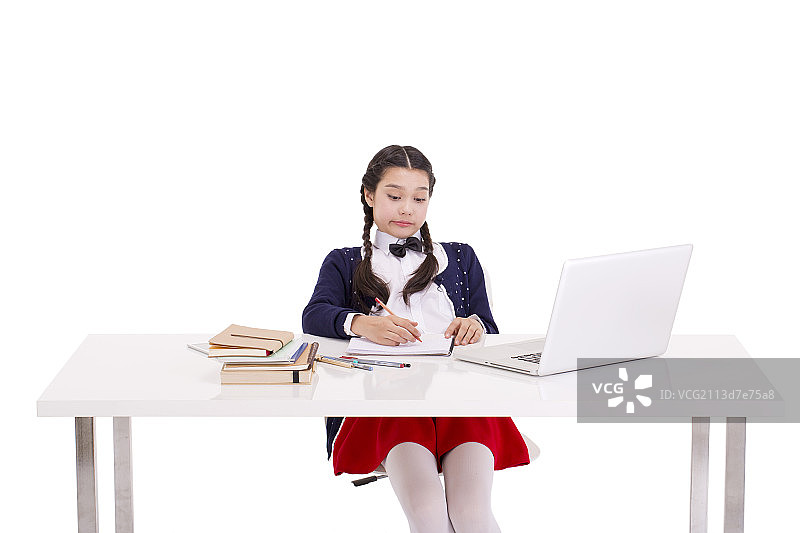 沉重学习压力的小学生图片素材