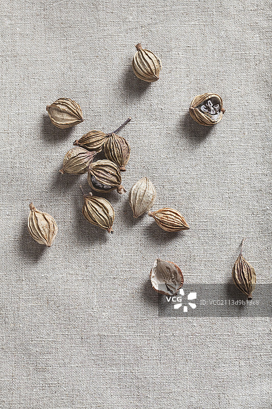 放在桌子上的佐料 草果图片素材