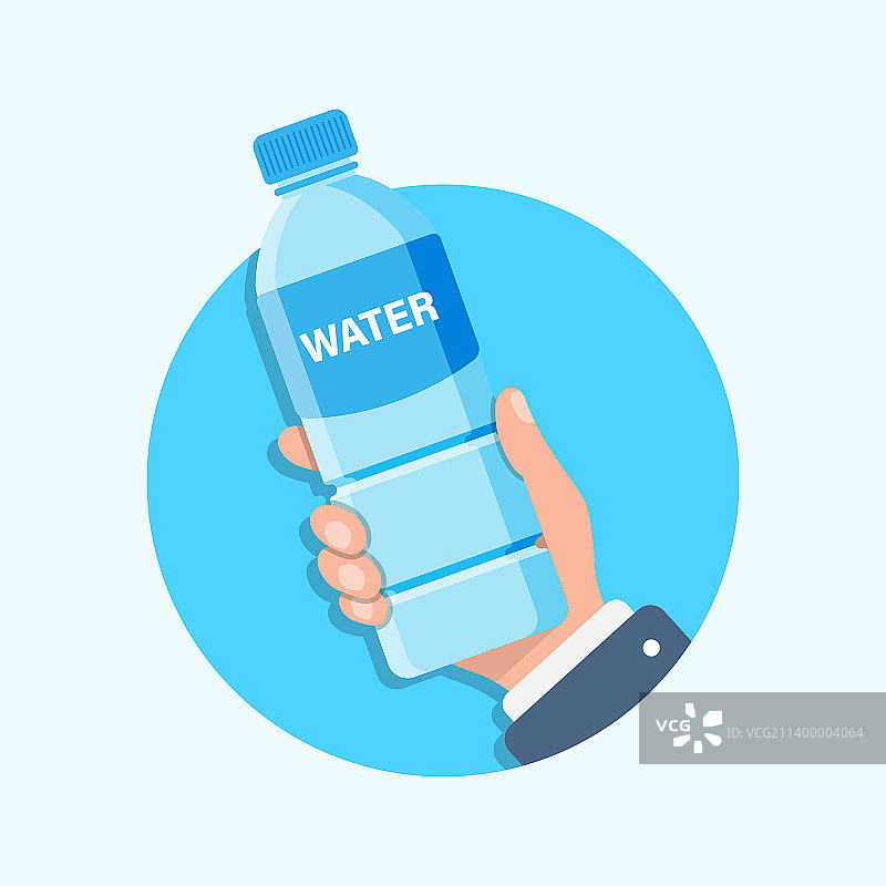 健身扁平风格手持水瓶图标图片素材