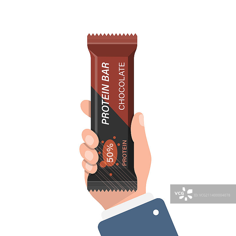 扁平风手拿蛋白棒健身甜点图片素材