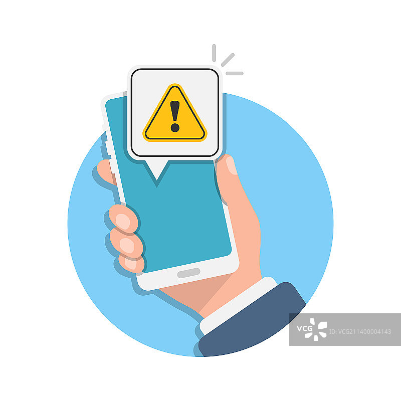 扁平风格的手机通知图标图片素材