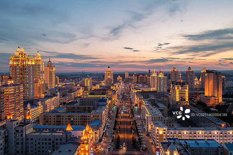 航拍满洲里图片素材