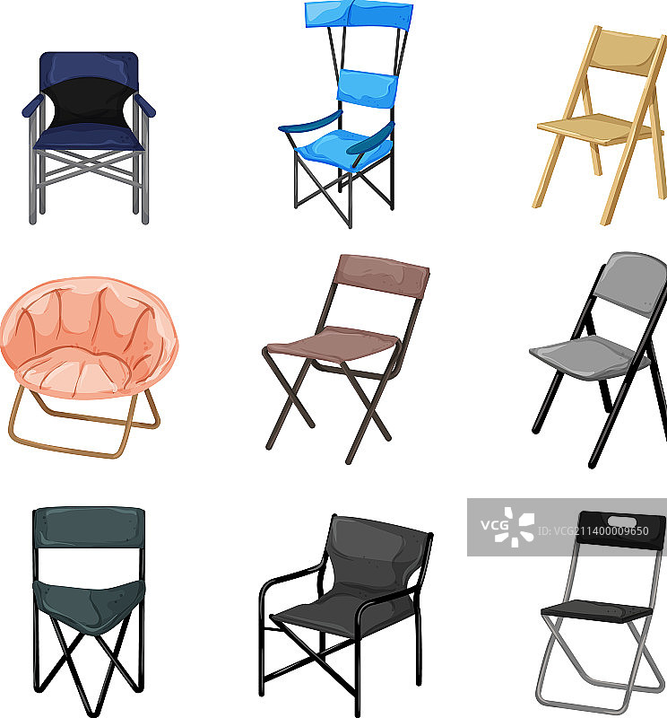 卡通折叠椅套装图片素材