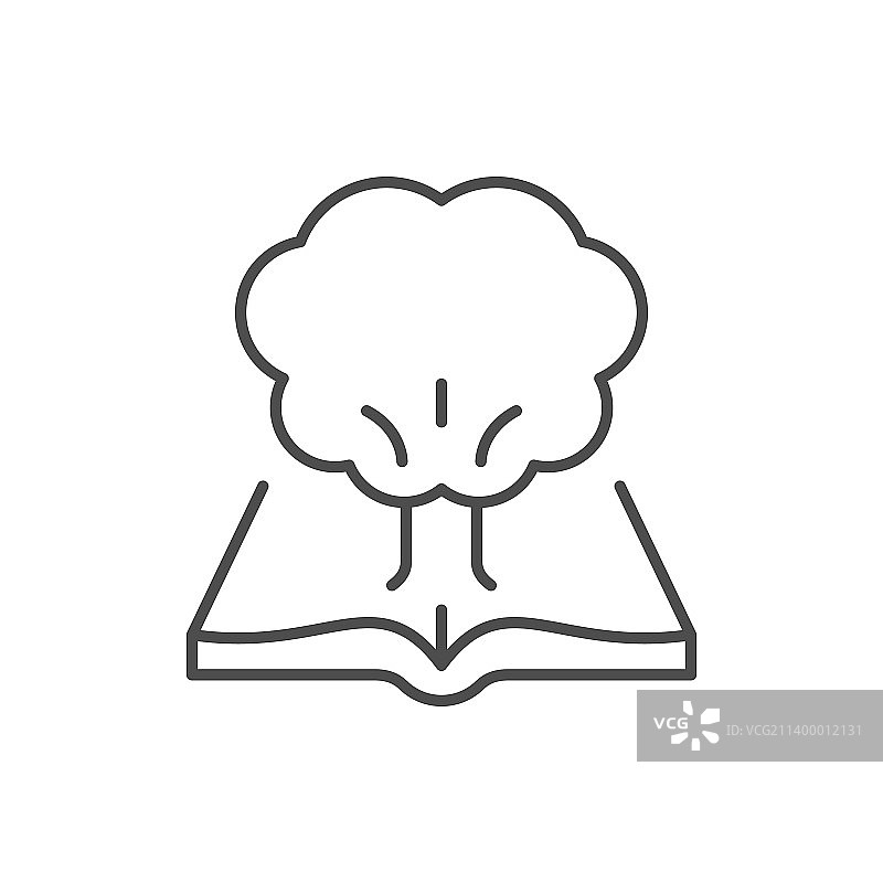 书籍智慧线条轮廓图标图片素材