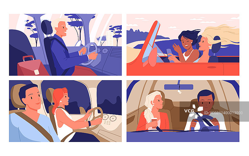驾驶汽车的人物和情侣合集图片素材