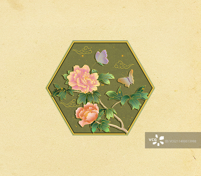 牡丹插画图片素材