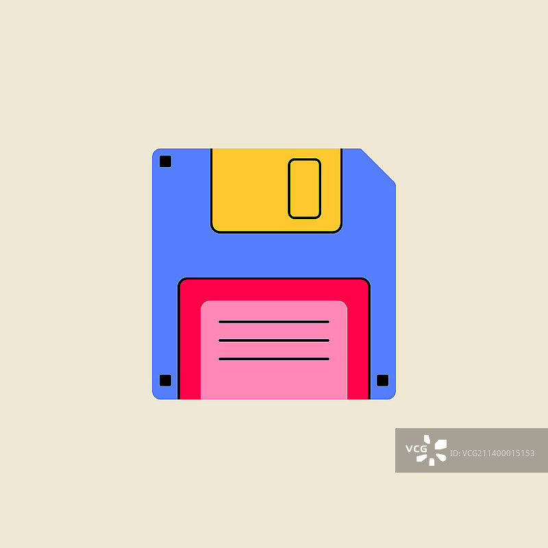 现代风格的经典复古80、90年代元素图片素材