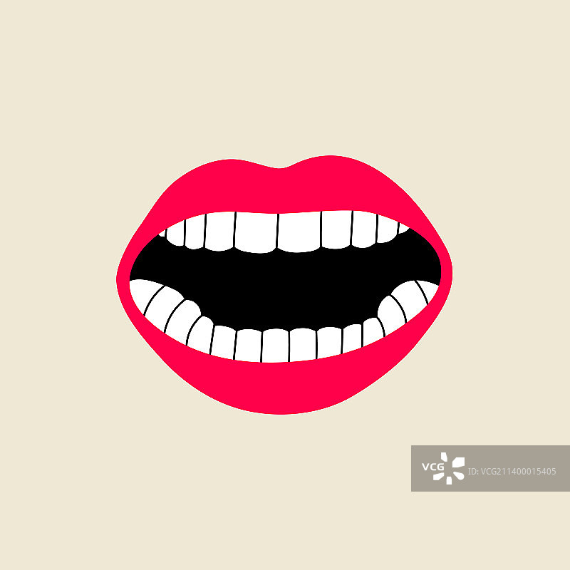 现代扁平风格的女性嘴巴图片素材
