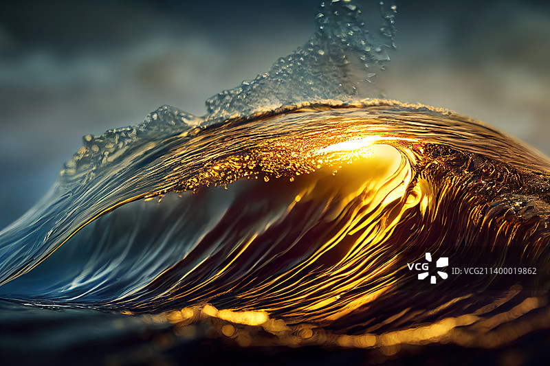 The waves and light海浪与光图片素材