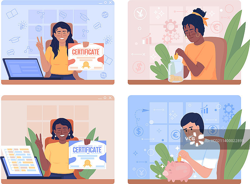 在线教育2D隔离素材图片素材