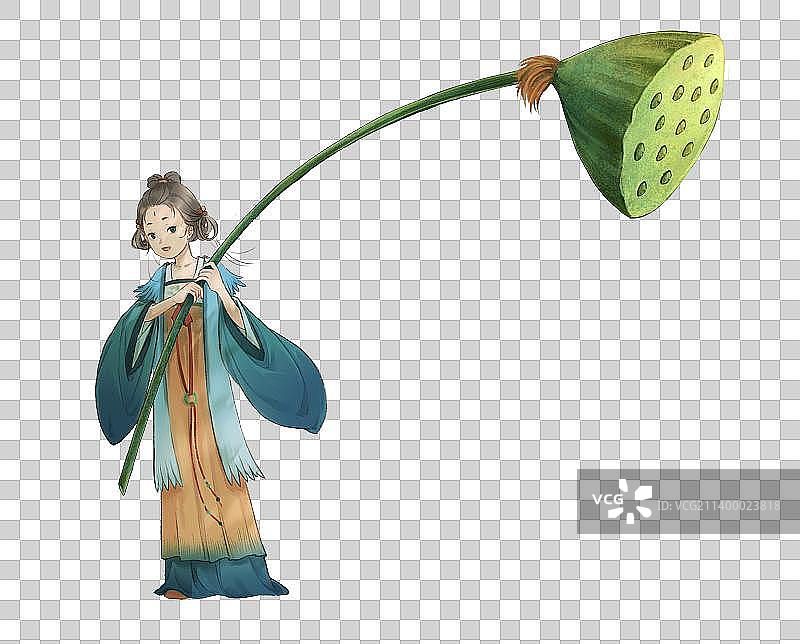 莲蓬少女图片素材
