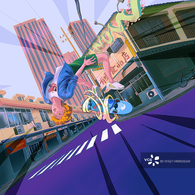 滑板少年街头图片素材