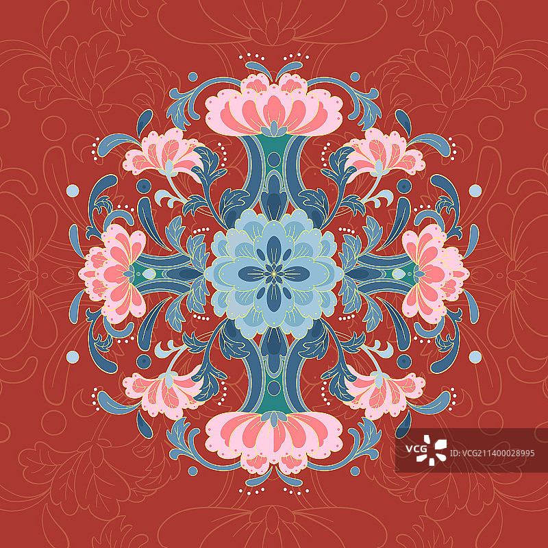 中国纹样植物纹样插画图片素材