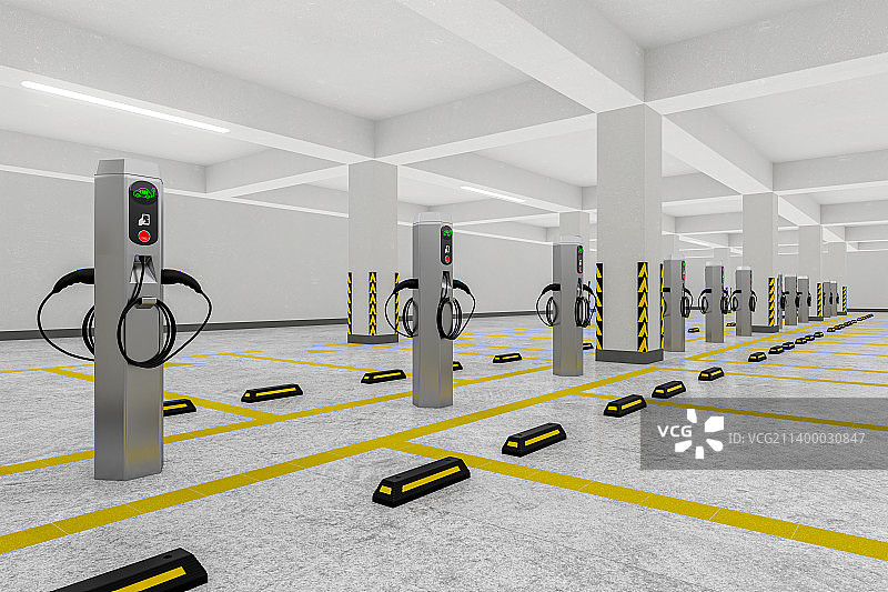 室内电动汽车充电站图片素材
