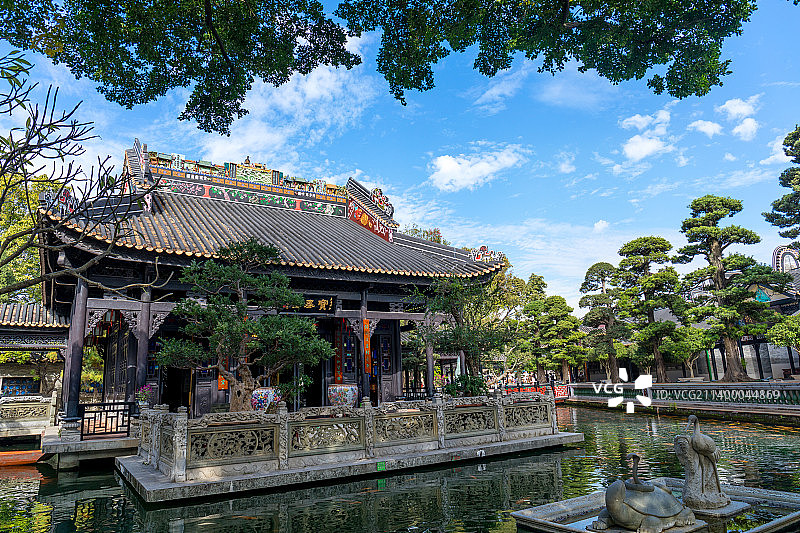 中国广东广州市番禺区宝墨园内的宝墨堂图片素材