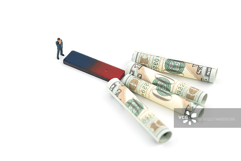 微缩创意吸纳资金的商人图片素材