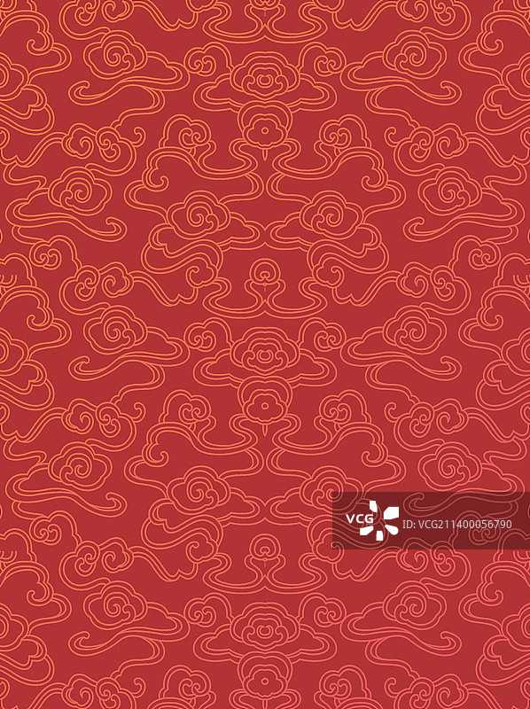 中国风传统古典祥云底纹图案纹理红色背景图片素材