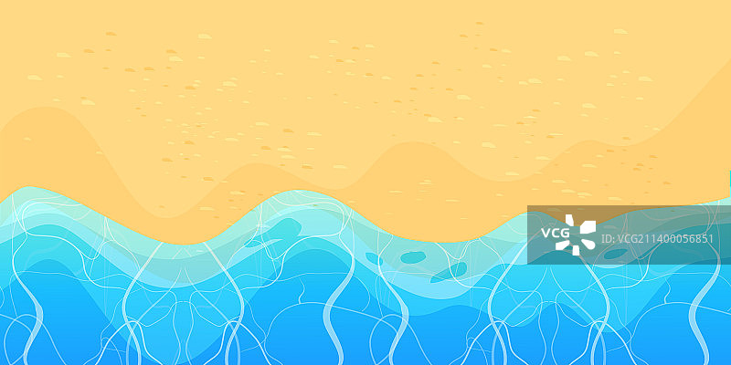 夏季沙滩海浪顶视图图片素材