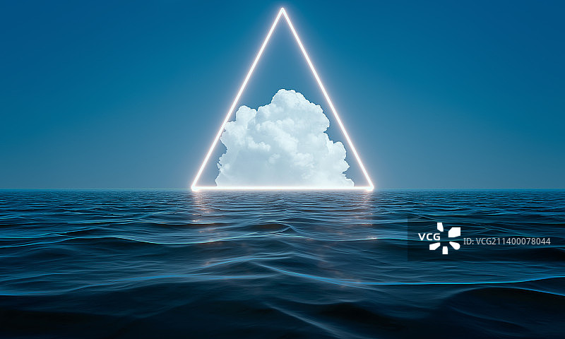 海洋上的蓝色海洋,科技未来概念背景图片素材