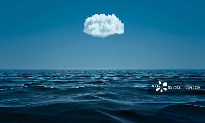 蓝天映衬下的海洋风光，科技概念背景图片素材