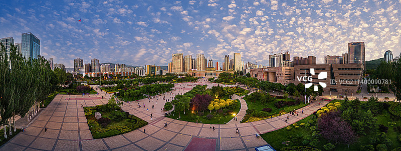 青海西宁新宁广场航拍全景图片素材