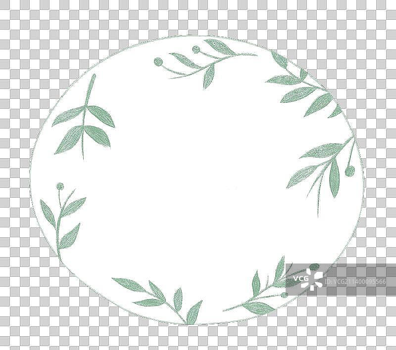 手绘植物花纹餐盘插画图片素材