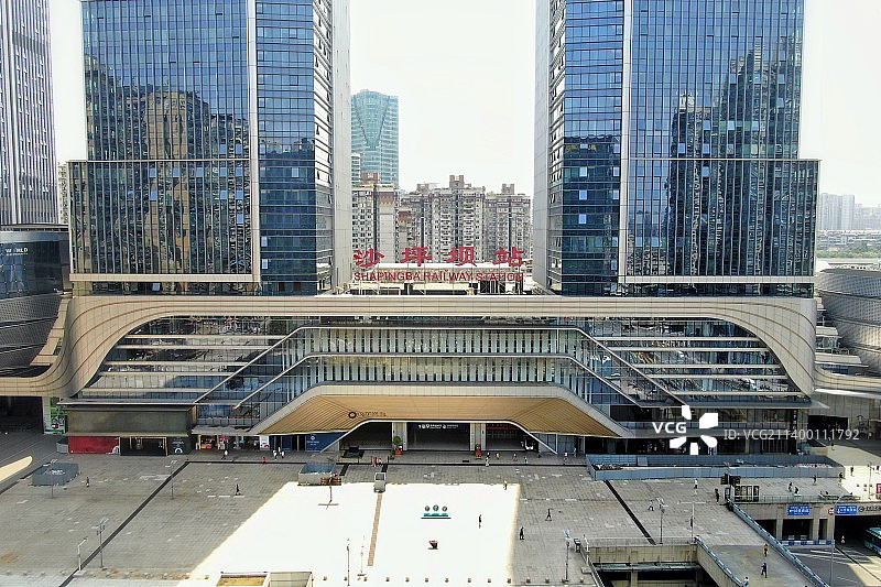 重庆沙坪坝火车站航拍图片素材