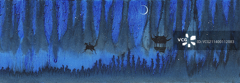 夜袭长图-事了拂衣去图片素材