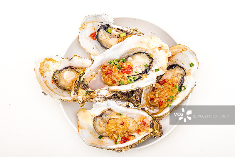 蒜蓉炭烧生蚝图片素材