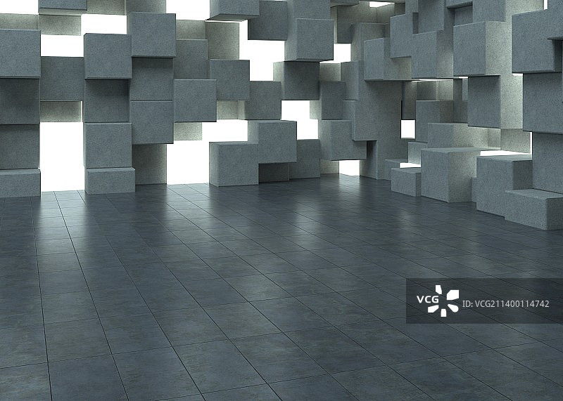 立方体灯光背景墙图片素材