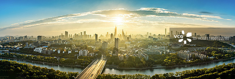 南京日出天际线图片素材