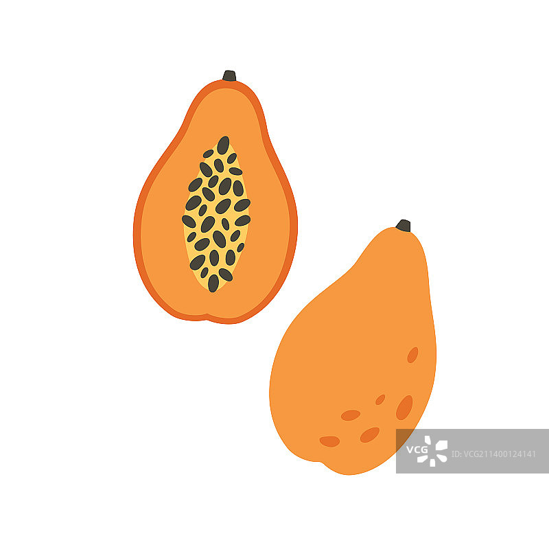 新鲜木瓜热带水果图片素材