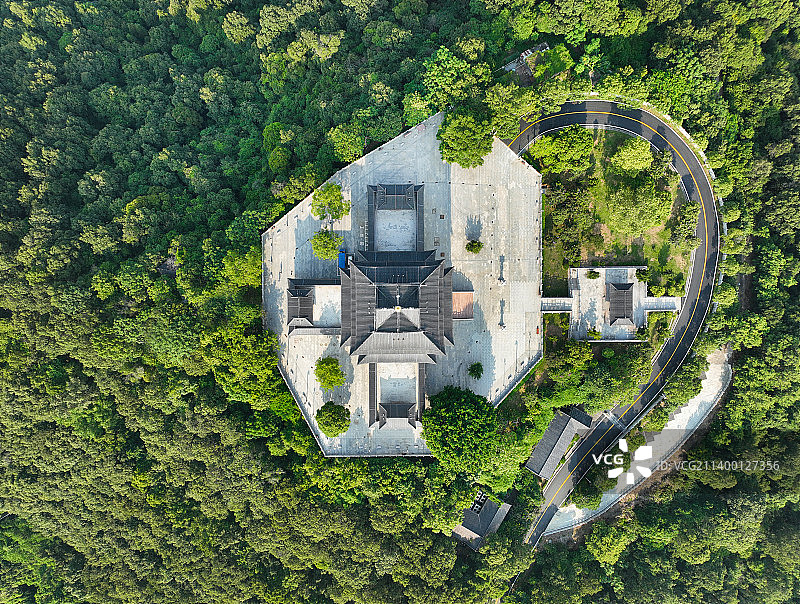 广东省惠州市惠城区森林公园高榜山挂榜阁航拍图片素材