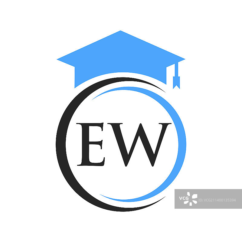 字母EW教育理念标志与教育图片素材