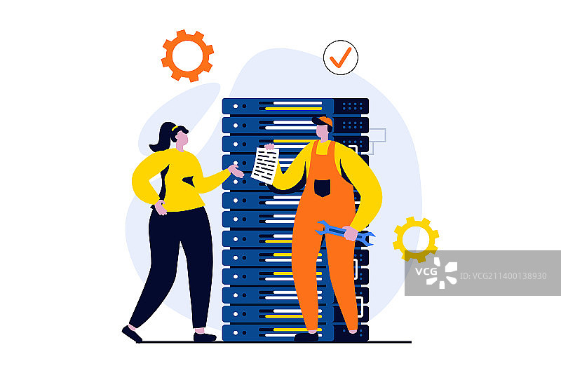 服务器维护概念人物场景图片素材