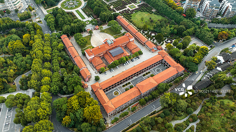 中国湖北武汉辛亥革命武昌起义纪念馆航拍图片素材