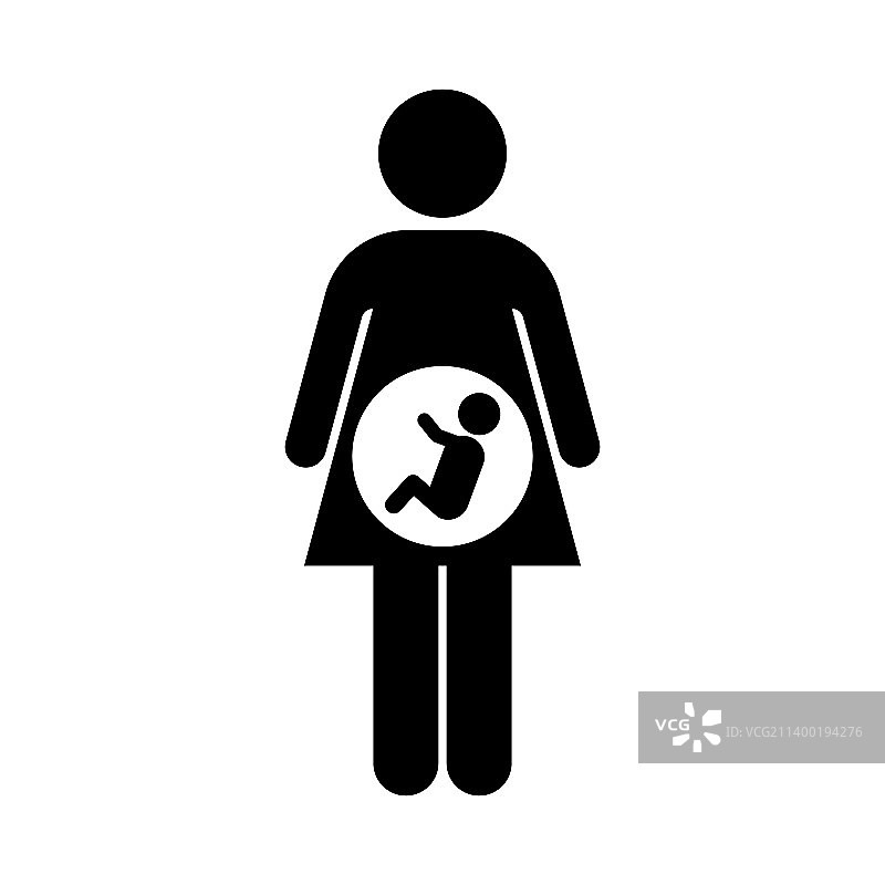 白色背景上的孕妇图标图片素材