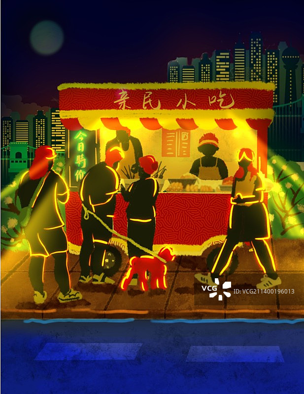 夜晚小店场景图片素材