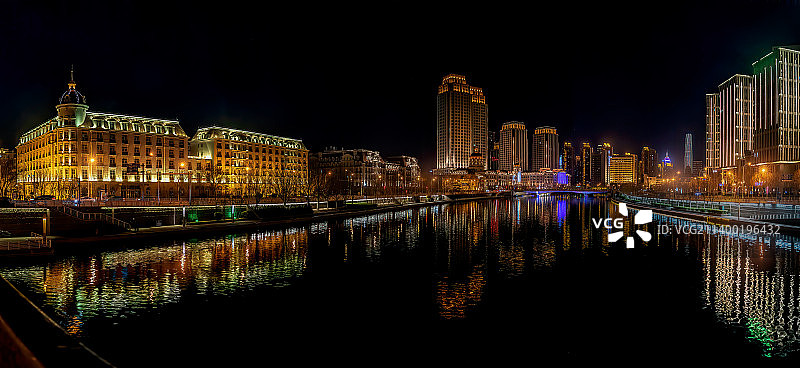 海河之夜6-金刚桥畔图片素材