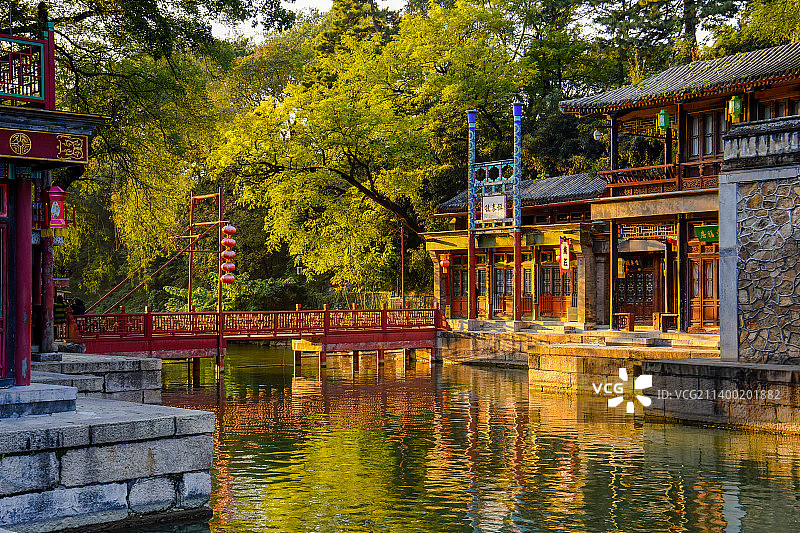 夕照颐和园苏州街图片素材
