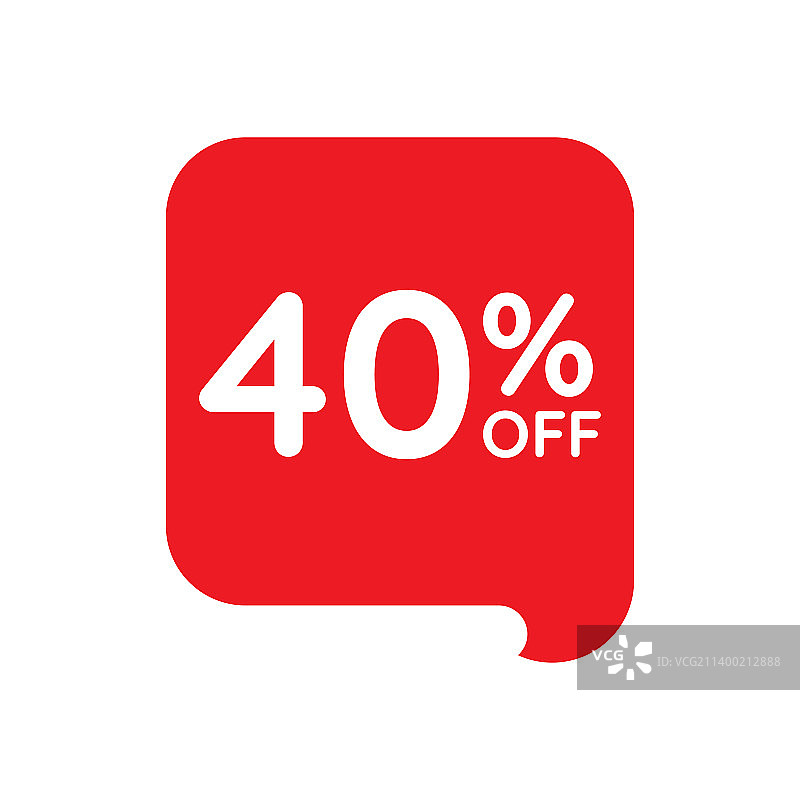 白色背景上的40%折扣标签图标图片素材