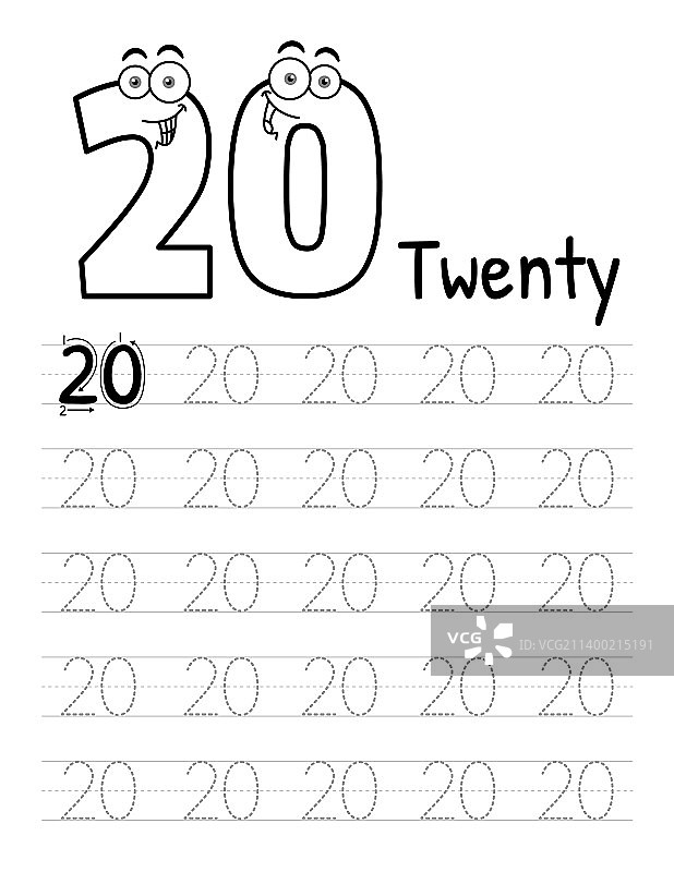 儿童数字描摹练习册内页图片素材