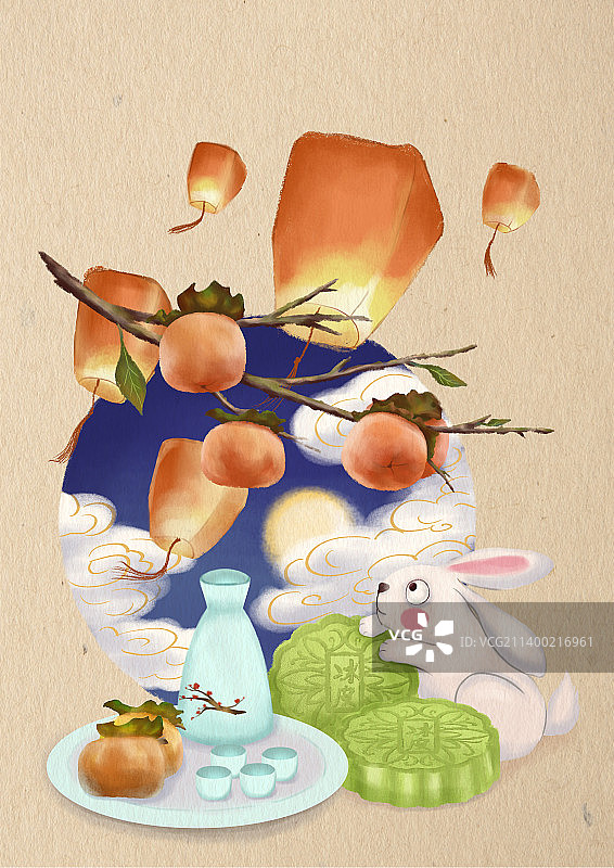 中秋月饼玉兔图片素材