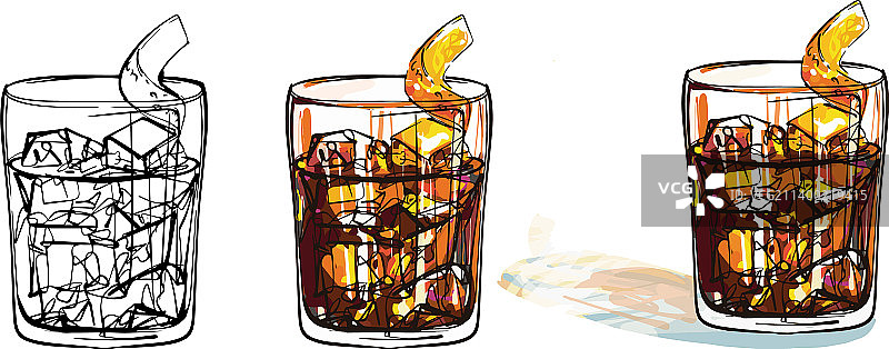 一杯可乐冰块和柠檬图片素材