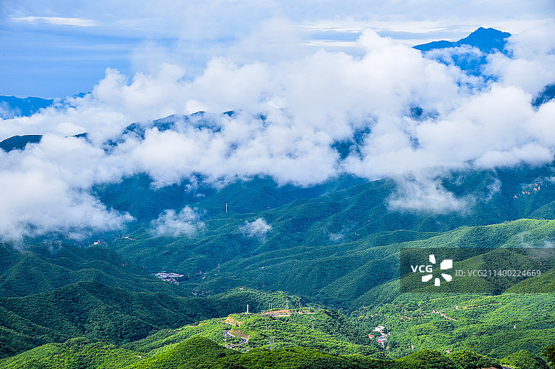 北京妙峰山日出云海奇观图片素材