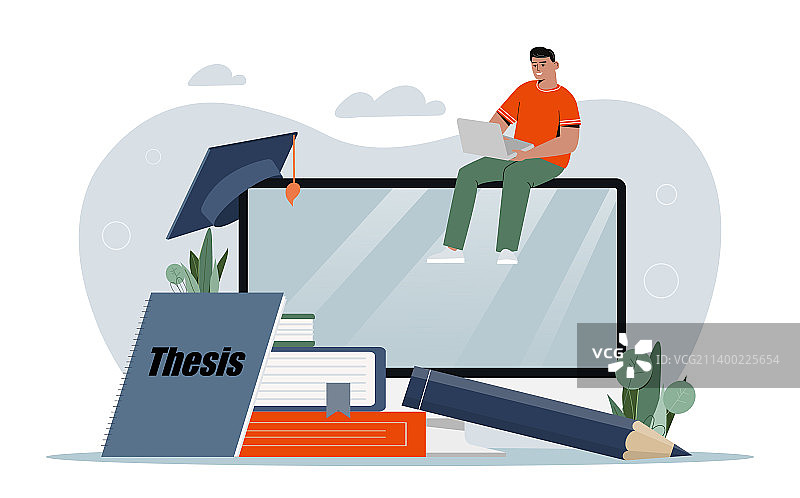 准备论文的学生图片素材