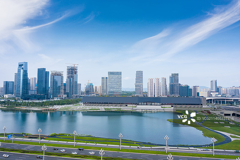 成都天府新区城市航拍图片素材